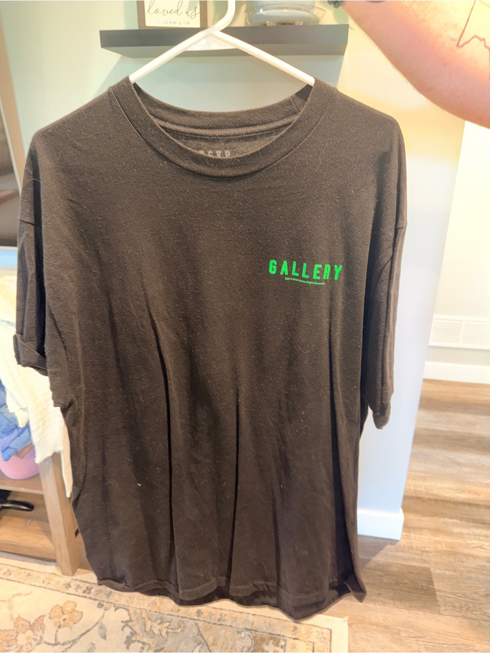 Anti Social Social Club Black T-Shirt with Green "GALLERY" Logo